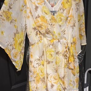 Floral yellow romper